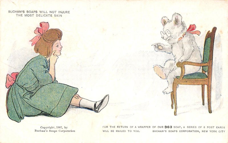 Buchan's Soaps Advertising Roosevelt Bear 1907 Postcard