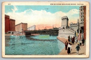 New Michigan Boulevard   Chicago  Illinois   Postcard  c1920