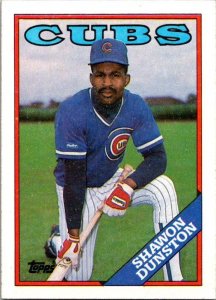 1988 Topps Baseball Card Shawn Dunston Chicago Cubs sk21054