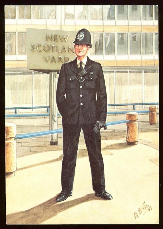 London's Metro Police old painting repro