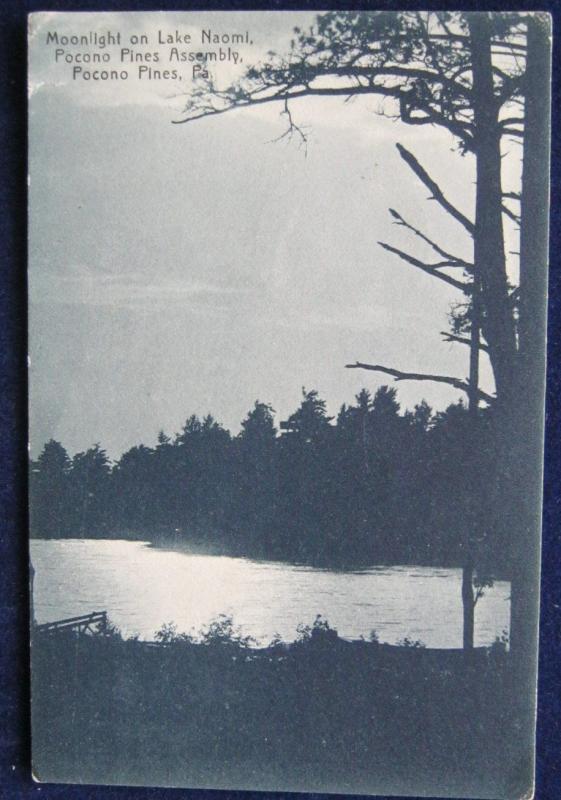 Moonlight On Lake Naomi Pocono Pines PA 1909 Pocono Pines Assembly