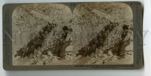 477739 Italy Carrara quarry marble for great sculptures Underwood STEREO PHOTO