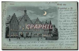 Old Postcard transparent map Frankfurt