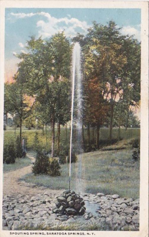 New York Saratoga Springs The Spouting Spring 1919 Curteich