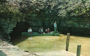 Vintage Postcard Spring Mill State Park Mitchell Indiana Twin Caves Boat Ride