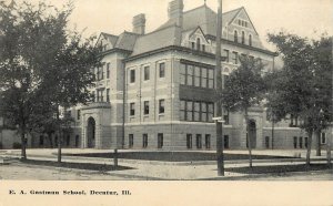 Vintage Postcard E. A. Gastman School Decatur IL 210 W. North Street Macon Co