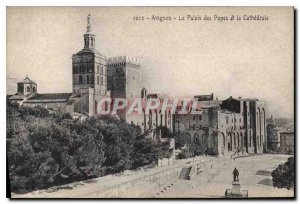 Old Postcard Avignon Popes' Palace and the Cathedral