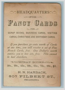 1870's H.N Harbach Trade Card Printer Fancy Christmas Cards P168