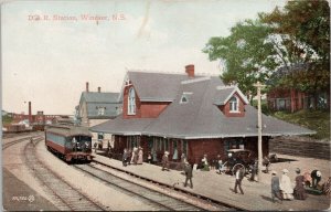 Windsor Nova Scotia DAR Station Railway Depot c1908 Postcard E99