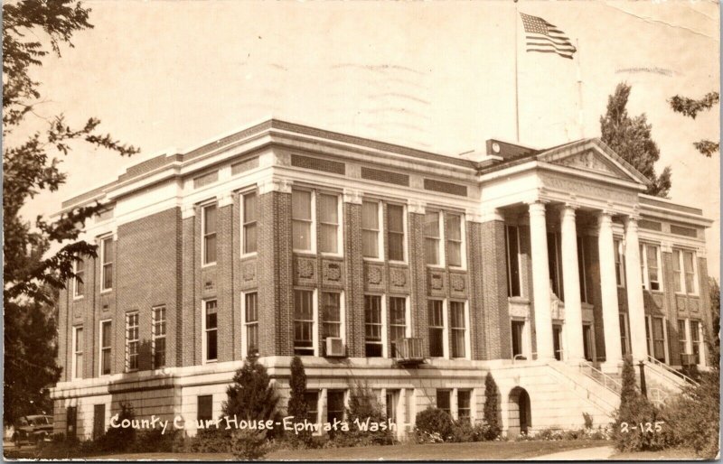 Real Photo Postcard County Courthouse in Ephrata, Washington~134783