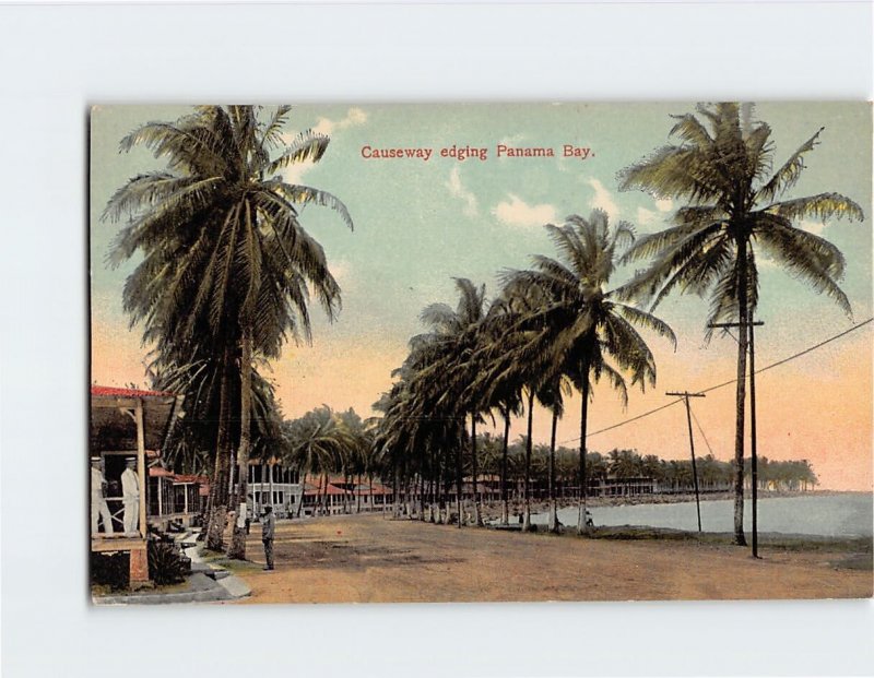 Postcard Causeway edging Panama Bay Panama