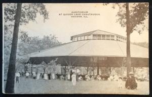 Postcard Used Auditorium Havana IL LB