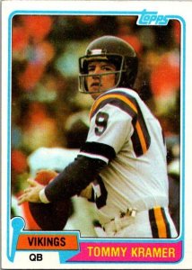 1981 Topps Football Card Tommy Kramer Minnesota Vikings sk60501