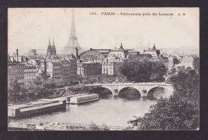 FRANCE 1909 Photo-postcard, Paris Panorama pris du Louvre, sent to Denmark