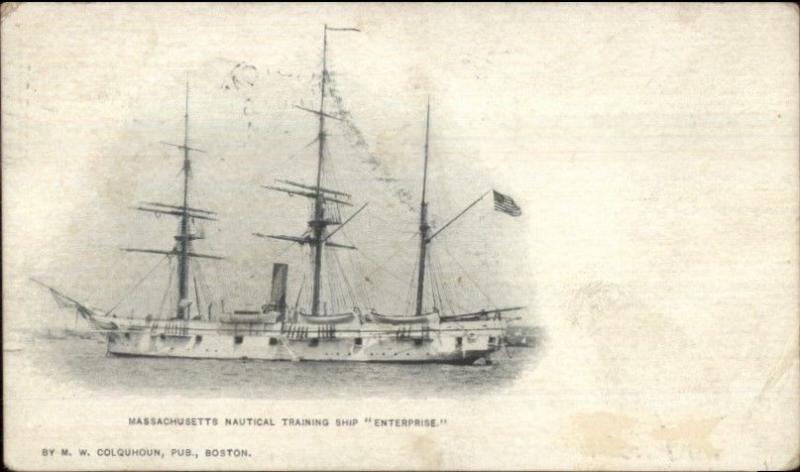 Massachusetts Nautical Training Ship Enterprise 1906 Used Postcard