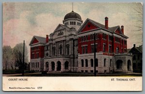 Postcard St. Thomas Ontario c1905 Court House Elgin County Courthouse Warwick