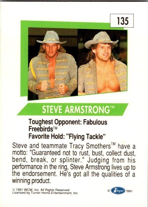 1991 WCW Wrestling Card Southern Boys Steve Armstrong Tracy Smothers sk21224