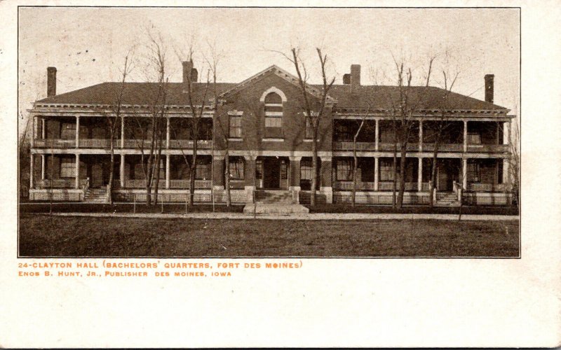 Iowa Des Moines Clayton Hall Bachelor's Quarters Fort Des Moines 1909