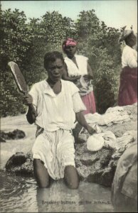 Panama - Publ in Cristobal Native Breaking Buttons Native Black Woman Postcard