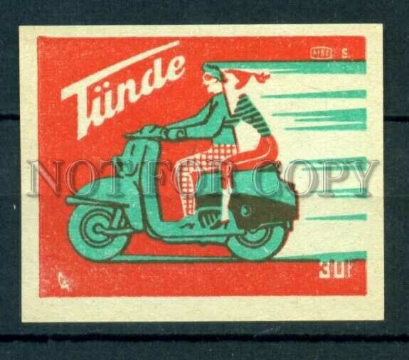 500710 HUNGARY TUNDE motorcycle ADVERTISING Old match label