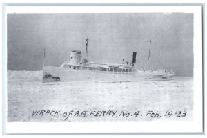 c1960's Wreck Of AA Ferry No. 4 Feb. 14 1923 Scene Unposted Vintage Postcard