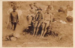 Baugio Philippines Igorrotes Eating Dog Real Photo Vintage Postcard AA109512