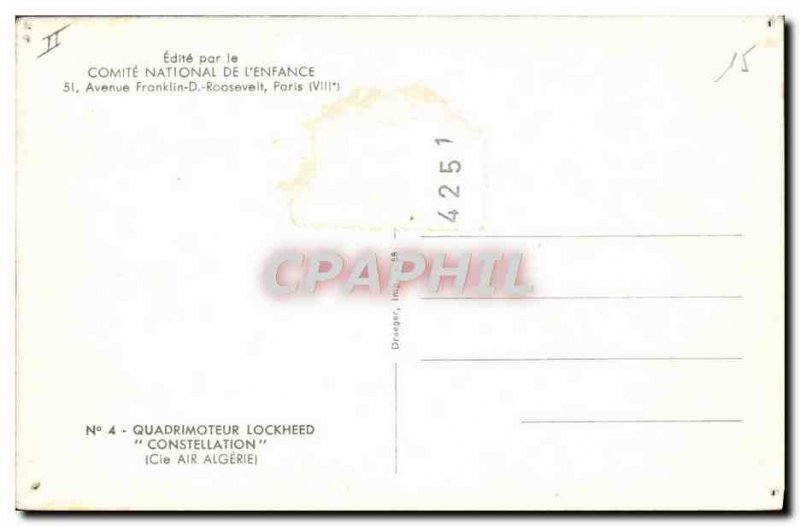 Postcard Modern Jet Aviation Co. Four-engined Lockheed Constellation Air Algerie