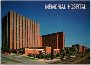 VINTAGE CONTINENTAL SIZE POSTCARD THE MEMORIAL HOSPITAL SOUTH BEND INDIANA