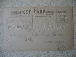 1910 FLORAL POSTAL-CARD greeting; embossed; unmailed