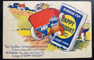 Mint USA Color Advertising Postcard Ribbon Cut Happy Thought Tobacco