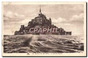 Mont Saint Michel Old Postcard A high tide