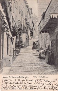 LOMBARDY ITALY~LAGO di COMO BELLAGIO VIA SERBELLONI~1900s PHOTO POSTCARD