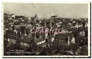 Old Postcard Neuchatel Lake Collegiate and the Chateau seen from plane