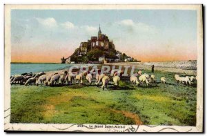 Old Postcard Mont Saint Michel Sheep