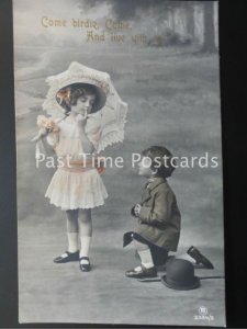 c1912 RP Little Boy & Girl Come Birdie Come & Live With Me by A Stiebel 3384/2