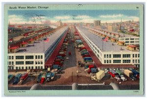1948 South Water Market Buildings Chicago Illinois IL Posted Vintage Postcard 