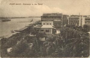 Vintage Postcard Port Said Entrance to Canal Egypt Posted 1920