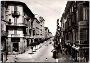 Asti - Corzo Dante Italy Street View and Building Real Photo RPPC Postcard