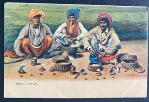 Mint British India Color Picture Postcard PPC Snake Charmers