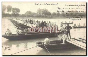 Old Postcard CARTE Photo Genie bridge by successive foreign boats Legion TOP TOP