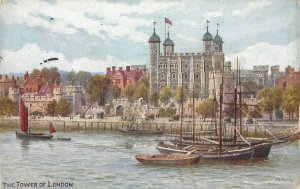 Navigation & sailing related postcard Tower of London sailboat