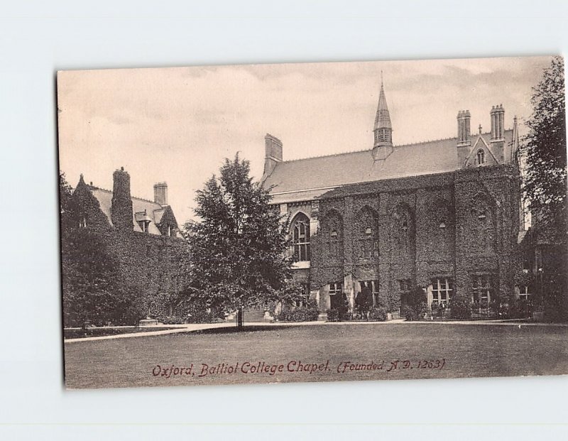 Postcard Balliol College Chapel Oxford England