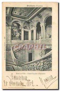 CARTE Postale Old Town Hotel Grand Staircase of Honor Poitiers Vienne