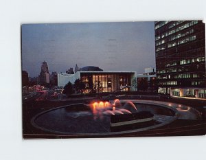 Postcard Night view, United Nations Headquarters, New York City, New York