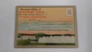 Catskill Mountains New York Ashokan Dam Souvenir Views Postcard Folder JE229389