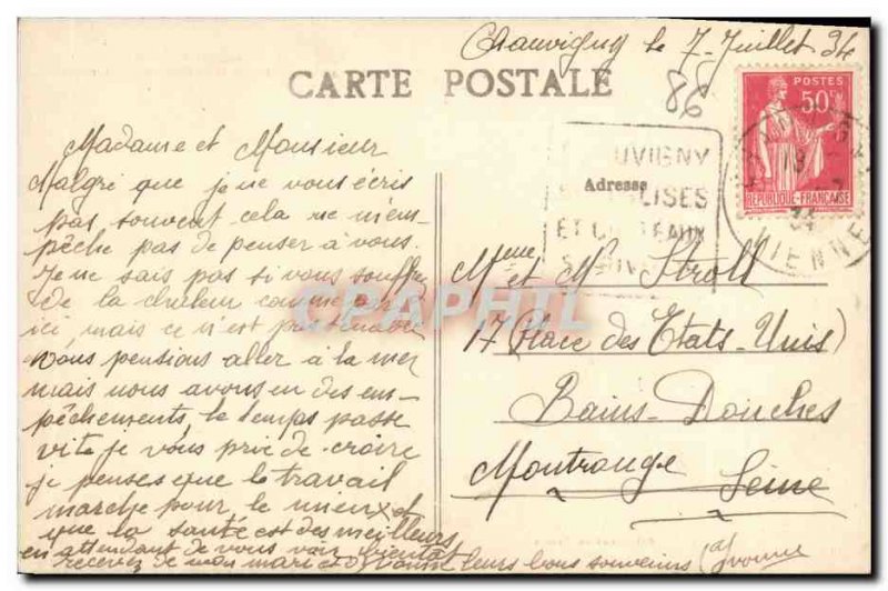 Old Postcard Chauvigny Le Chateau des Evequea and Chateau d'Harcourt