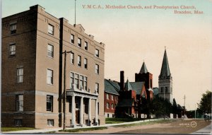 Brandon Manitoba YMCA Methodist & Presbyterian Church MB Unused Postcard E88