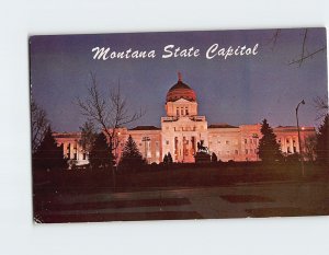 M-215662 Night Scene of State Capitol Building Helena Montana USA