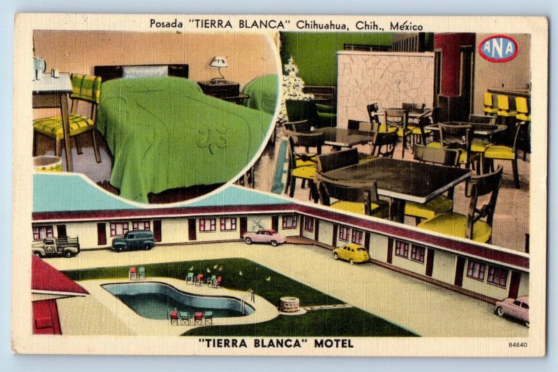 Chihuahua Chihuahua Mexico Postcard Tierra Blanca Motel c1930's Multiview