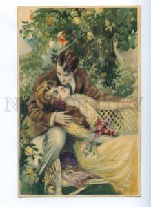 190083 Lovers KISS Garden by CORBELLA Vintage ART DECO PC